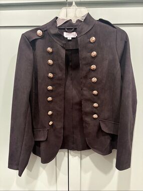 Molly Bracken Black Military-Style Blazer with Gold Buttons